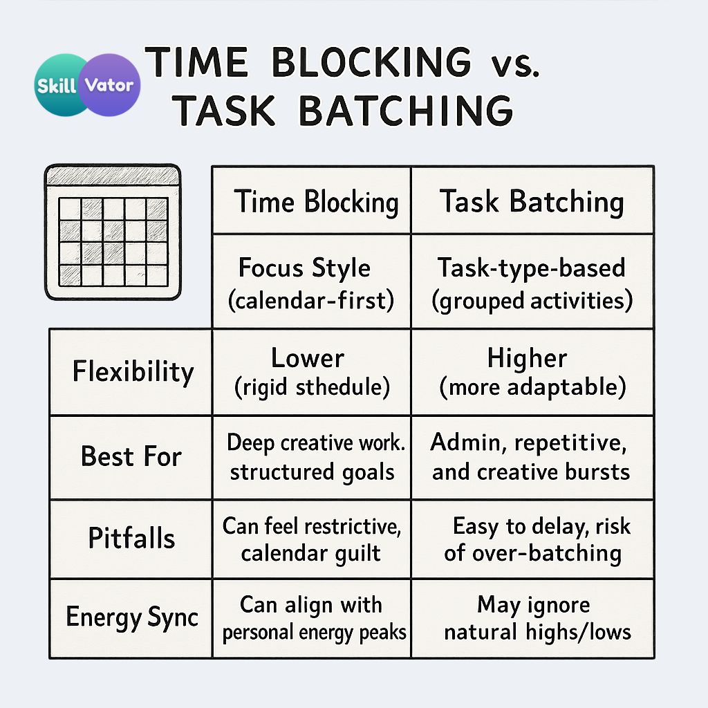 Time Blocking vs Task Batching 